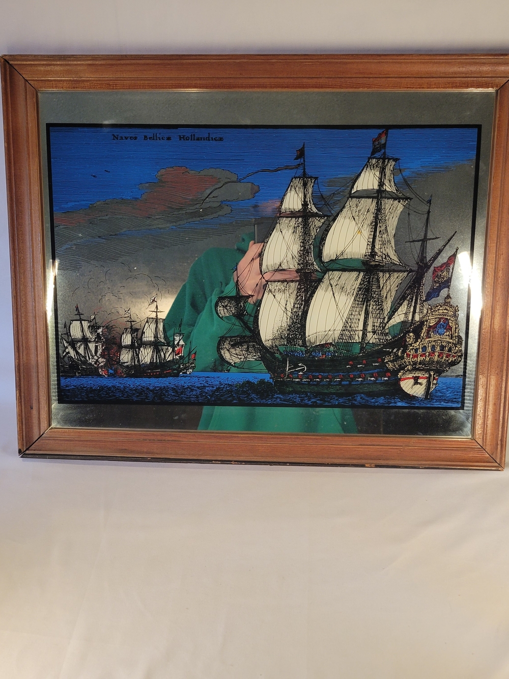 Cosalt Exports Ltd. Handmade Glass & Wood Ship Scene Art England Multicolor